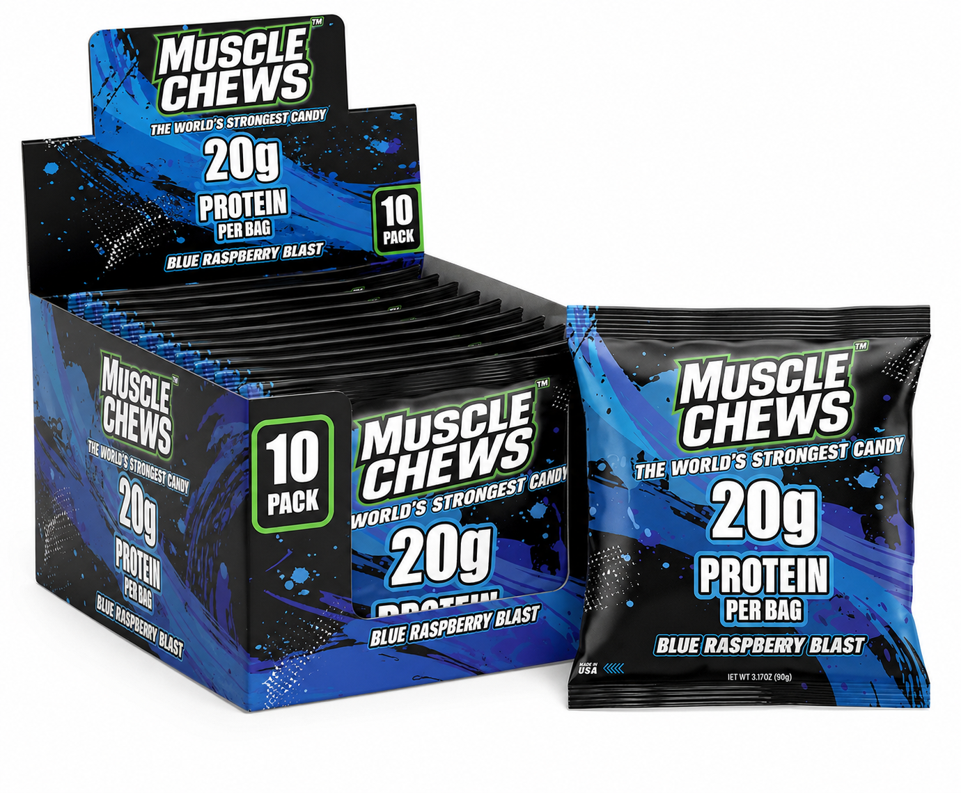 Blue Raspberry Blast MuscleChews™ 10 Pack