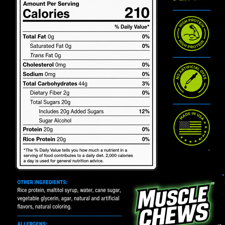 Blue Raspberry Blast MuscleChews™ 3 Pack