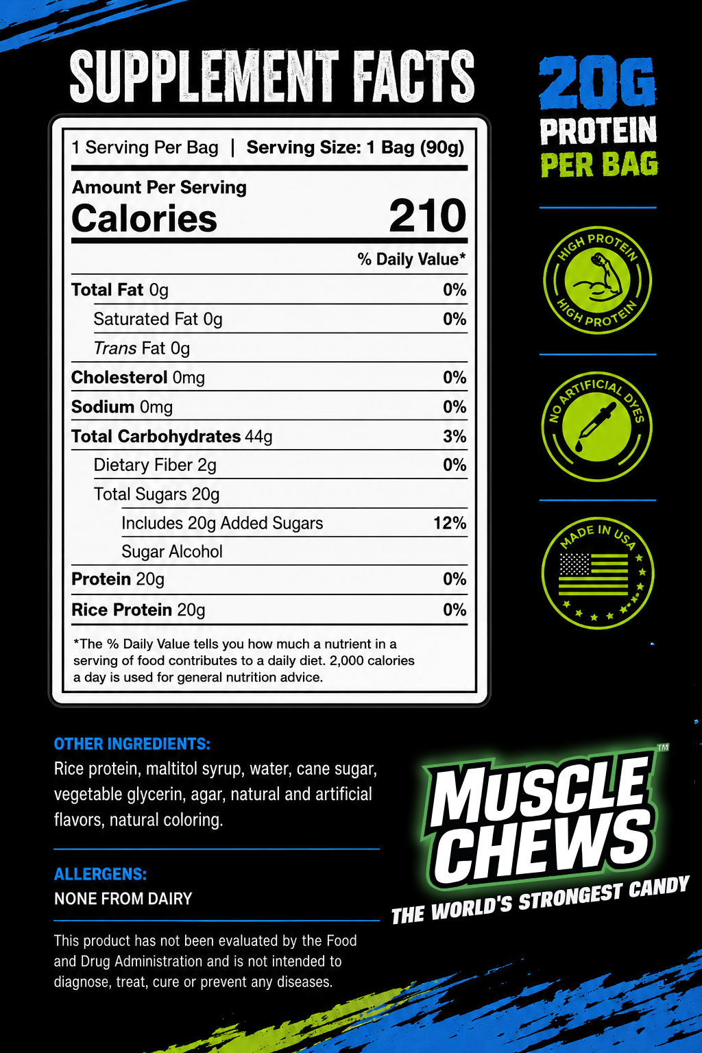 Blue Raspberry Blast MuscleChews™ 3 Pack